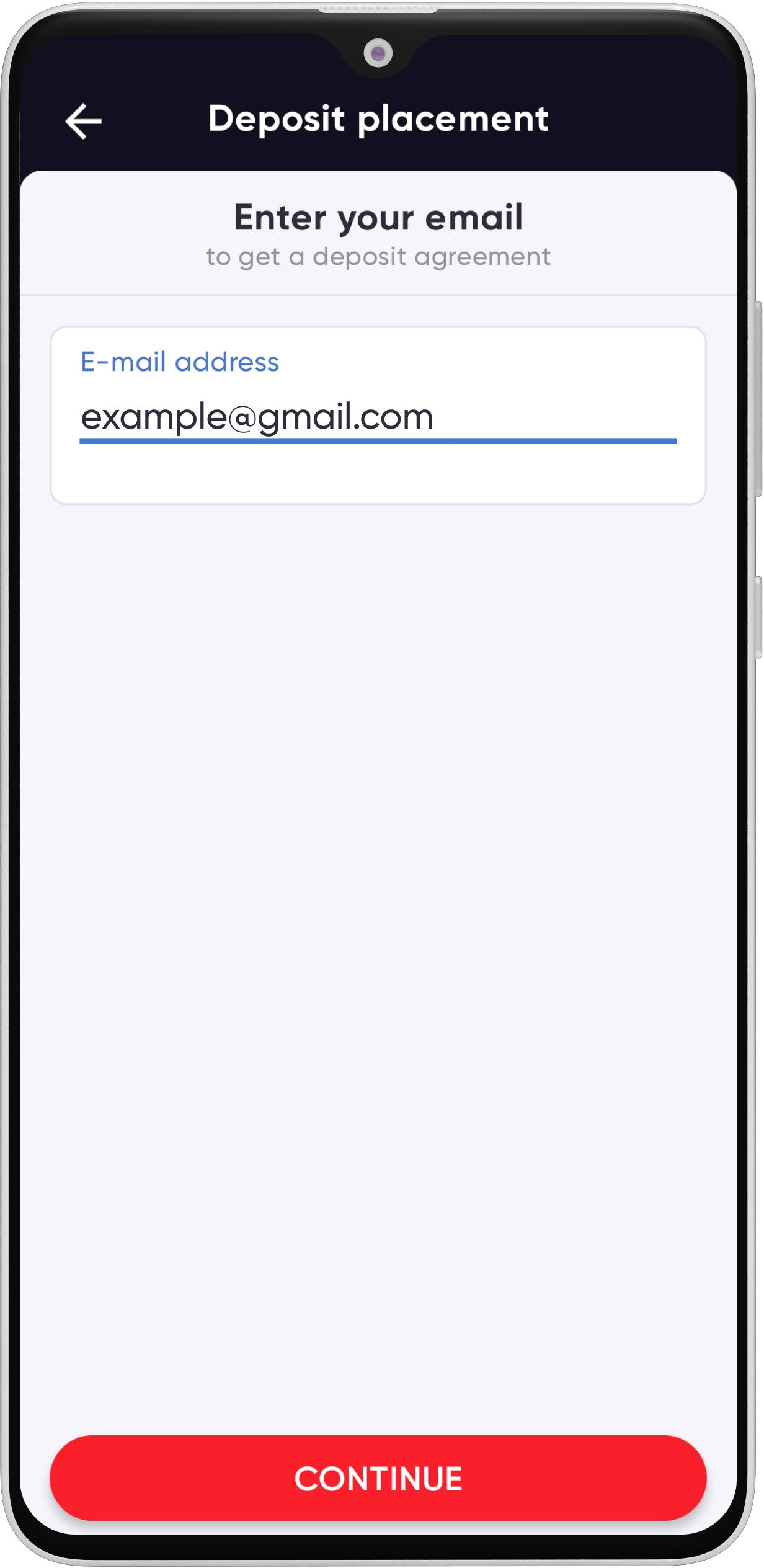 Enter your email and click "Continue" 
